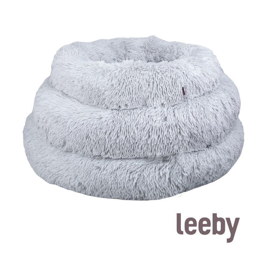 Leeby Cama Redonda Antiestr&eacute;s de Pelo Gris para perros, , large indicador imagen numero 3
