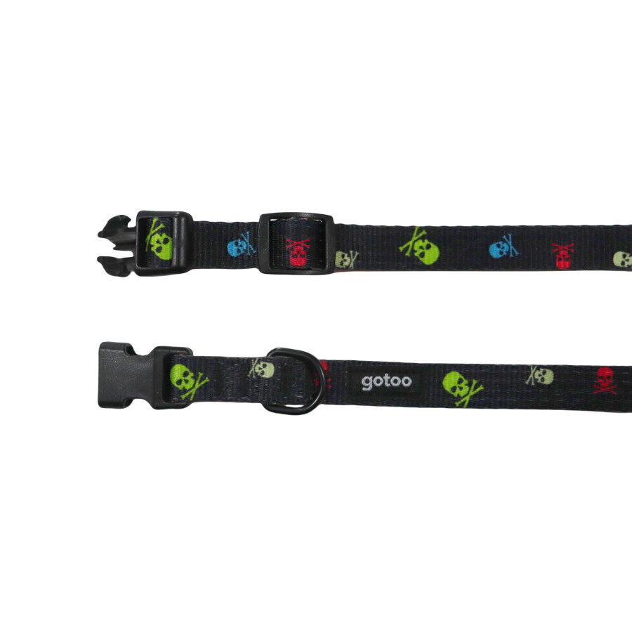 Gotoo Collar estampado calavera negro para perros, , large Imagen numero 3