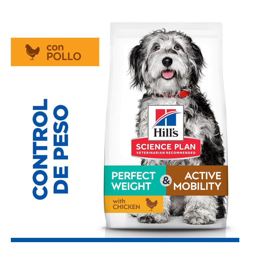 12 kg Hill's Science Plan Perfect Weight y Active Mobility pollo pienso para perros medianos, , large indicador imagen numero 2