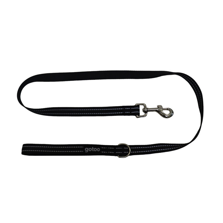 Gotoo Correa de nylon negra reflectante para perros, , large Imagen numero 1