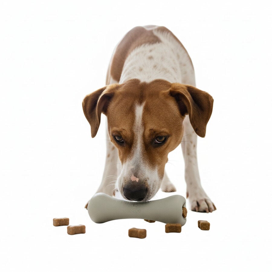 BECO Hueso Portagolosinas de Goma Blanco para perros