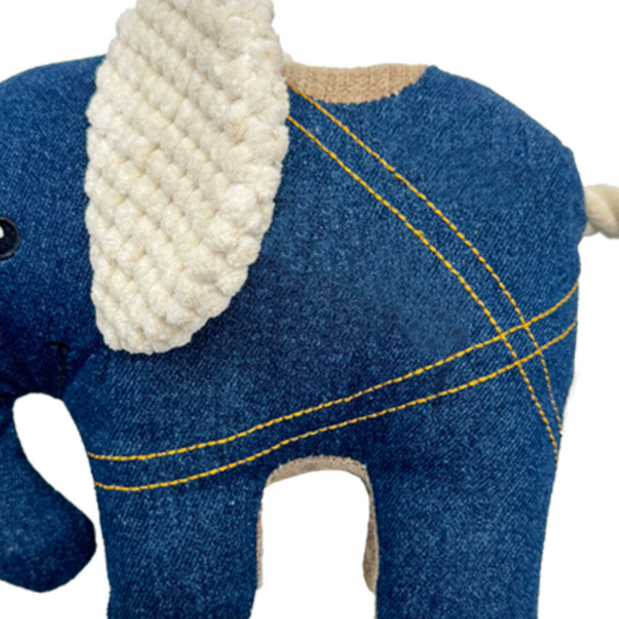 Tootoy! Comfort Denim Elephant peluche con sonido para perros, , large indicador imagen numero 3