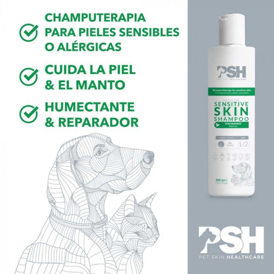 PSH Sensitive Skin Champ&uacute; para perros y gatos, , large Imagen numero 3