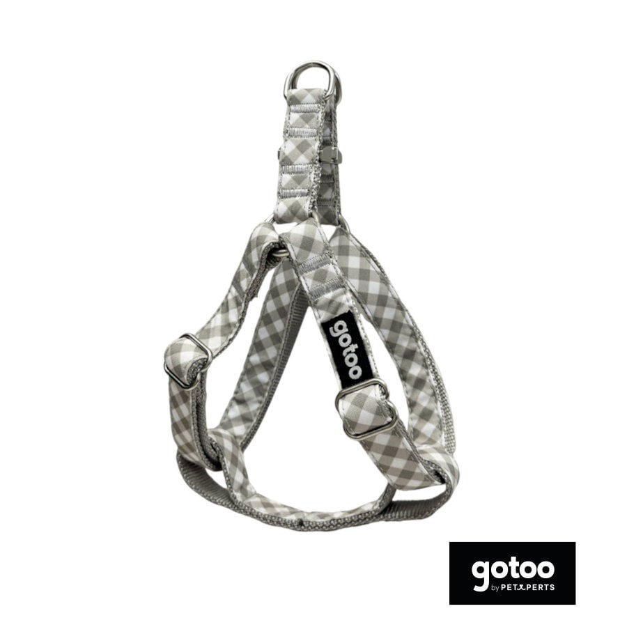 Gotoo Arn&eacute;s estampado cuadro vichy gris para perros, , large Imagen numero 2