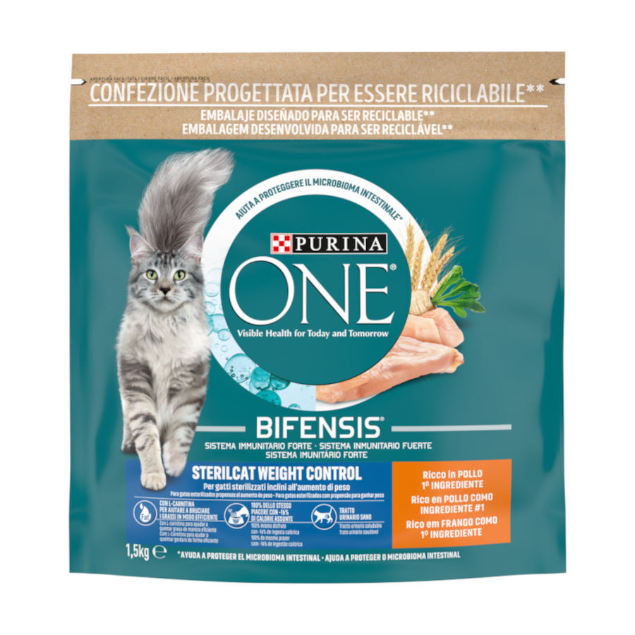 1.5 kg Purina One Bifensis Esterilizado Control de Peso Pollo pienso para gatos, , large Imagen numero 1
