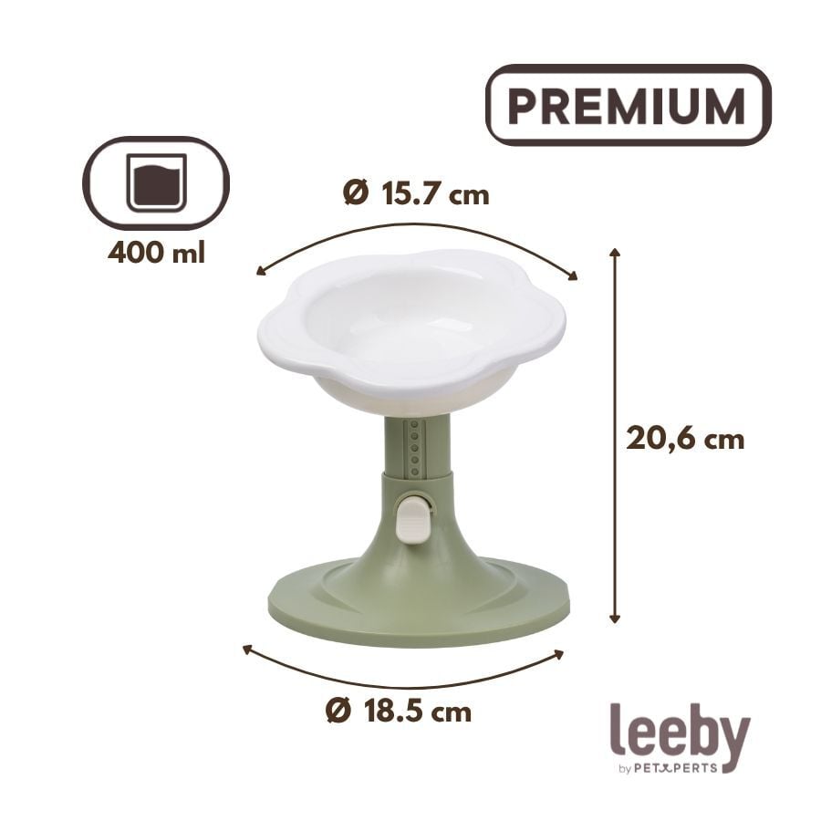 Leeby Comedero Elevado Inclinado de Cer&aacute;mica Estilo Flor para gatos, , large indicador imagen numero 4