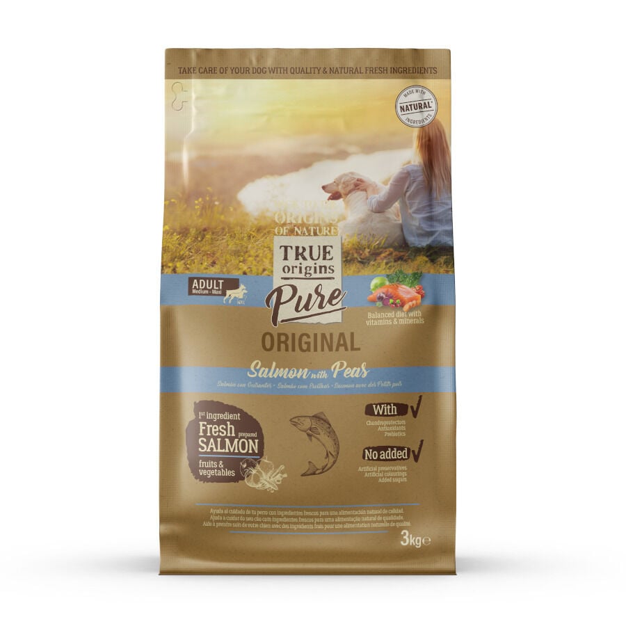 12 kg True Origins Pure Adult Medium Maxi Salm&oacute;n pienso para perros, , large indicador imagen numero 1