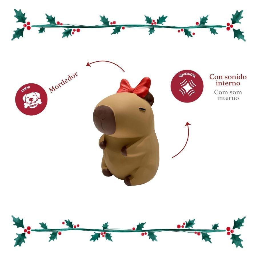 Wonder Christmas Capibara L&aacute;tex Peluche para perros, , large indicador imagen numero 4
