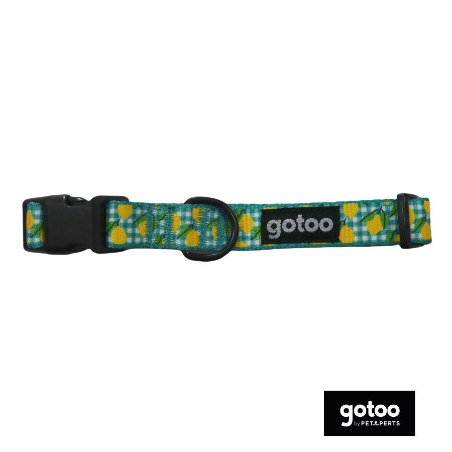 Gotoo Collar cuadro vichy amarillo para perro, , large indicador imagen numero 2