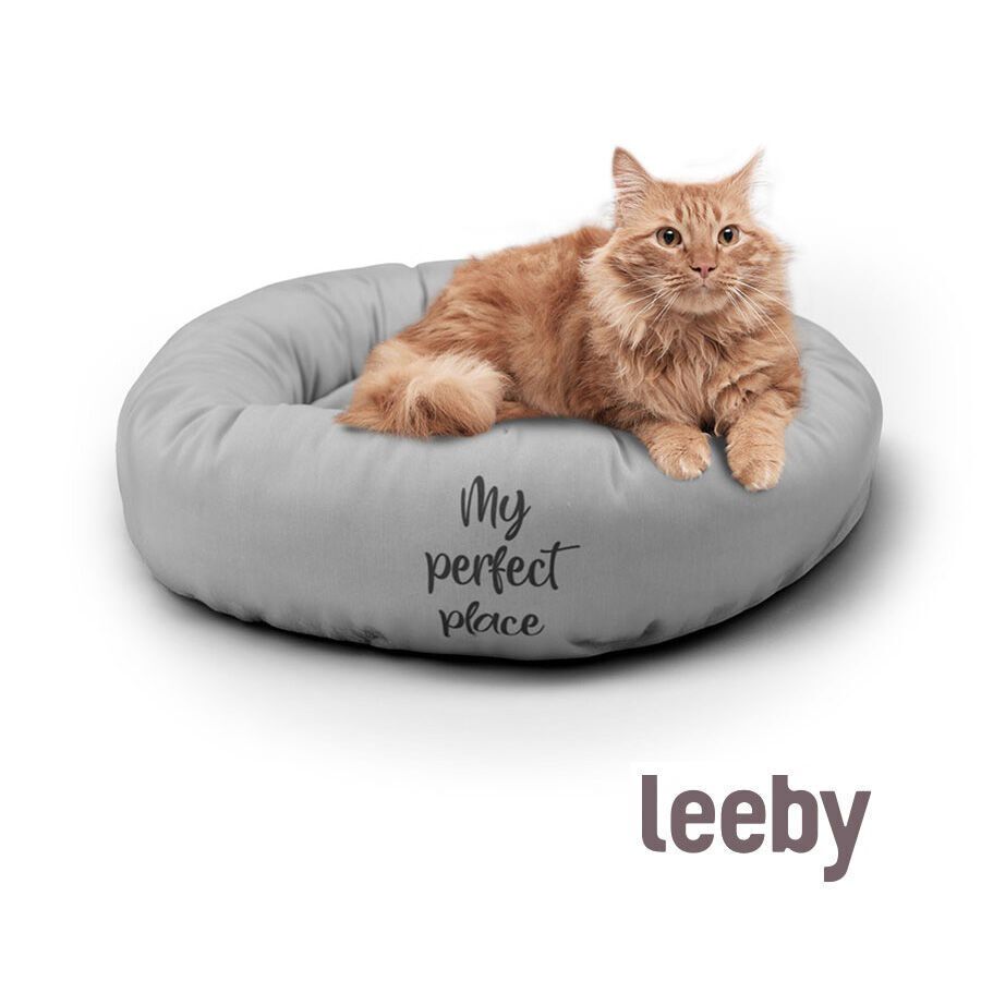 Leeby Cama Donut Antideslizante Gris para gatos, , large indicador imagen numero 2