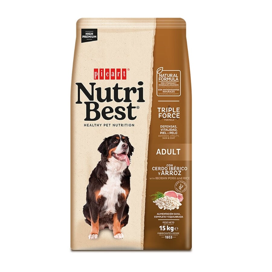 15 kg Nutribest Adult Cerdo Ib&eacute;rico y Arroz pienso para perros, , large Imagen numero 1