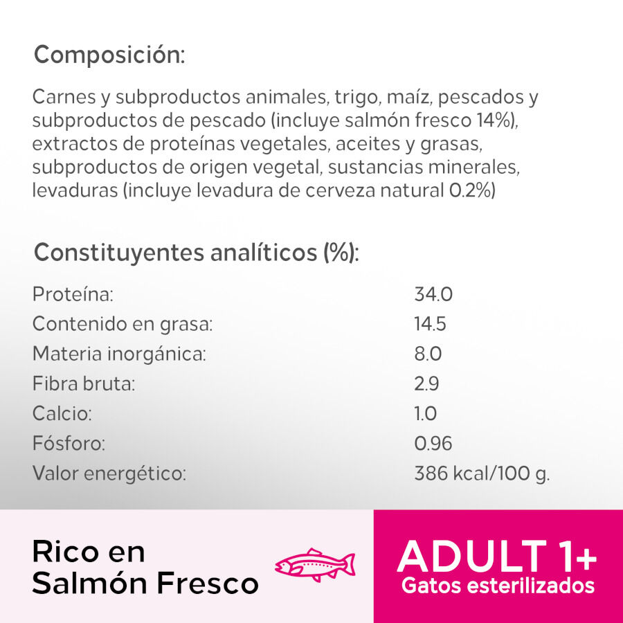 1.4 kg Perfect Fit Adult 1+ Esterilizado Salm&oacute;n pienso para gatos, , large indicador imagen numero 4