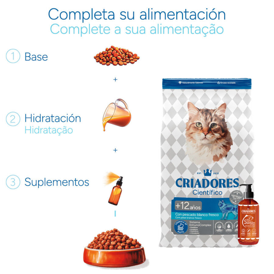 2 kg Criadores Cient&iacute;fico Senior +12 Pescado pienso para gatos, , large indicador imagen numero 8