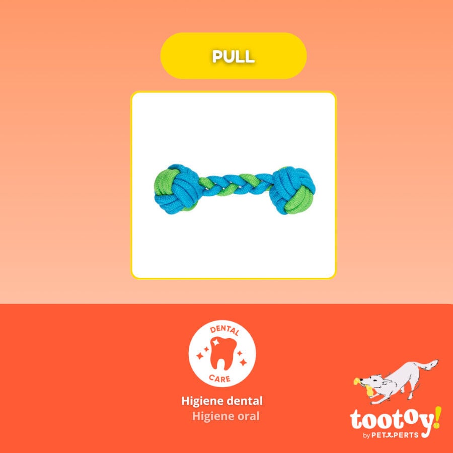 Tootoy! Hueso Mordedor de Cuerda Verde y Azul para perros, , large indicador imagen numero 3