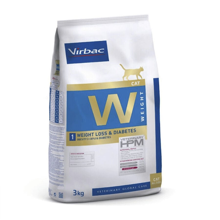 7 kg Virbac W1 Weight Loss Diabetes HPM Pienso para gatos, , large Imagen numero 1