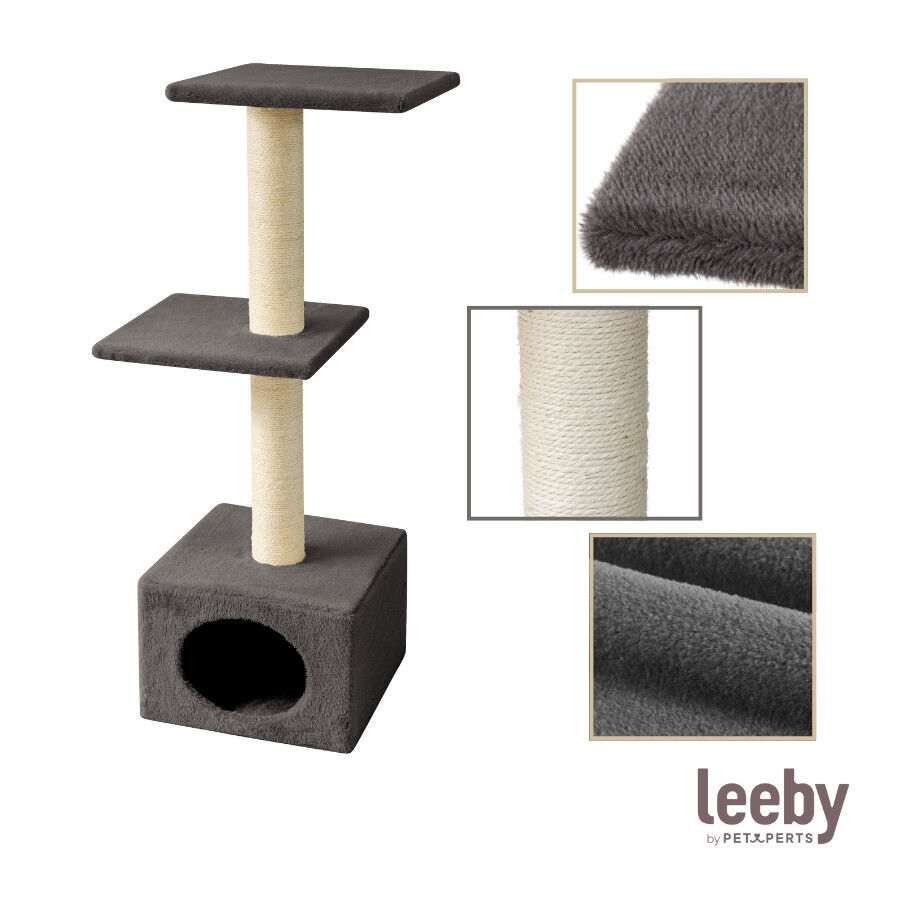 Leeby Colette torre rascador con cama nido gris para gatos, , large indicador imagen numero 5