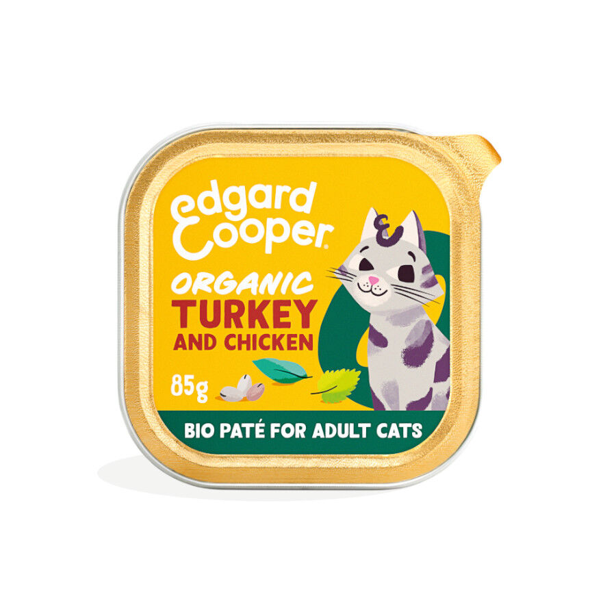 Edgard & Cooper Adult Pavo y Pollo Ecol&oacute;gico en Pat&eacute; tarrina para gatos