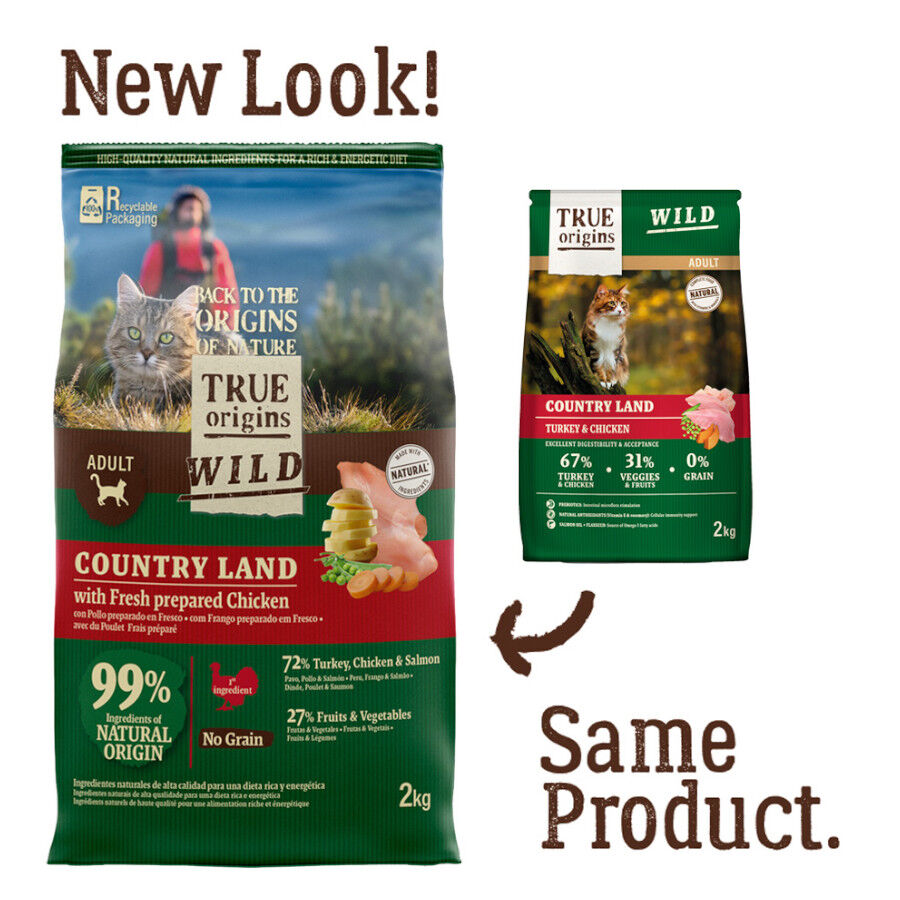 6 kg True Origins Wild Adult Pollo y Pavo Pienso para gatos, , large indicador imagen numero 2