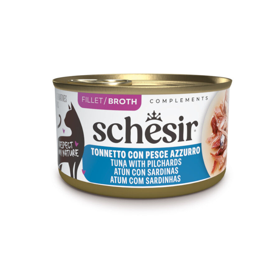 70 g Schesir Lata At&uacute;n con Sardinas Filete para gatos, , large Imagen numero 1