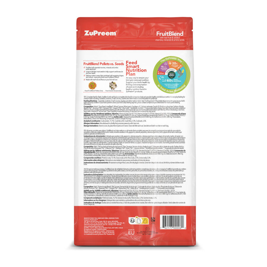 ZuPreem FruitBlend Medium pienso para p&aacute;jaros, , large indicador imagen numero 2