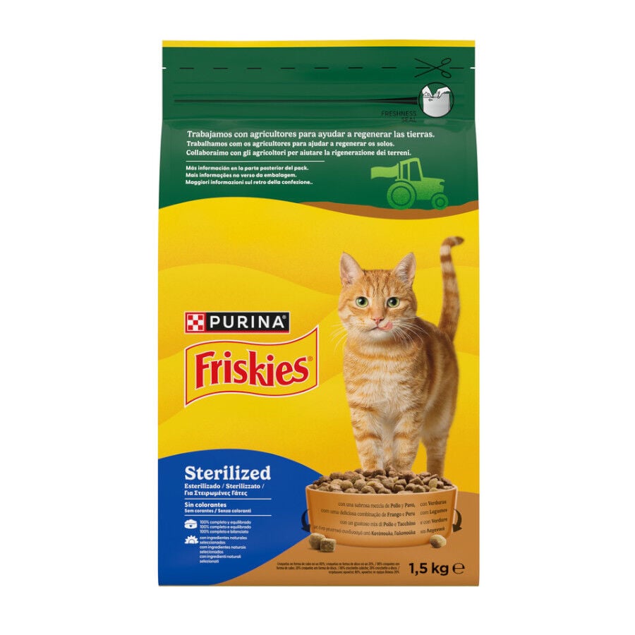 1.5 kg Friskies Sterilized Pollo y Pavo con Verduras pienso para gatos, , large indicador imagen numero 1
