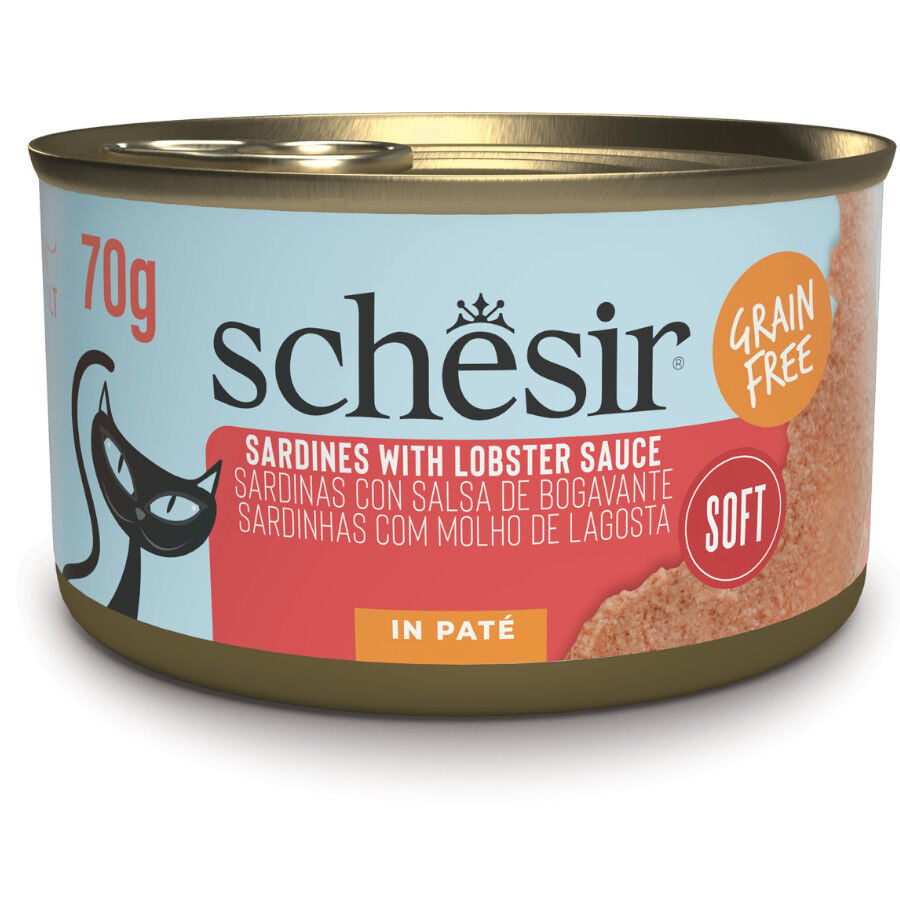 Schesir Lata Sardinas y Bogavante en pat&eacute; para gatos