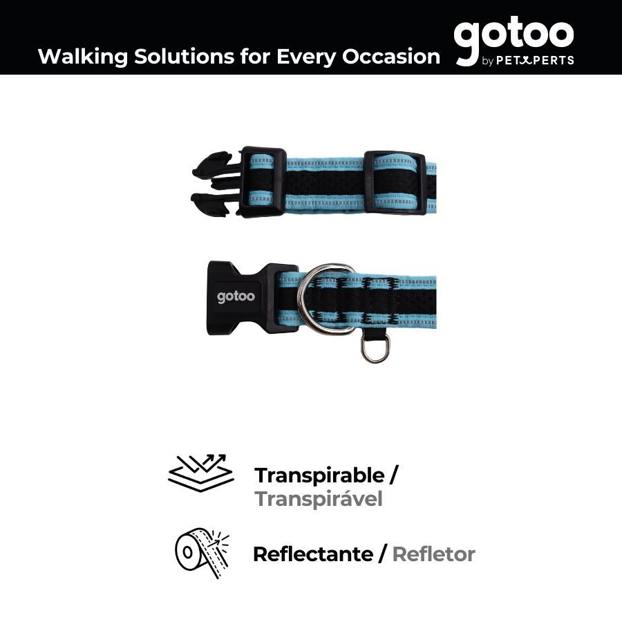 Gotoo collar de malla transpirable turquesa para perros, , large indicador imagen numero 4