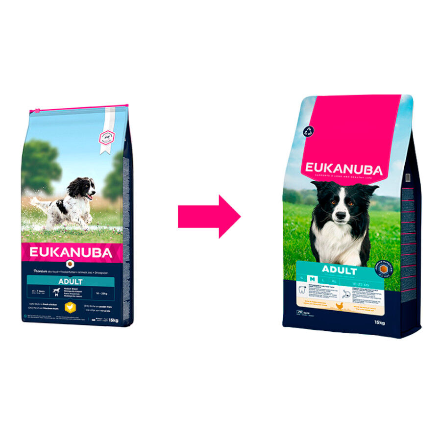 15 kg Eukanuba Adult Medium Pollo pienso para perros, , large indicador imagen numero 1