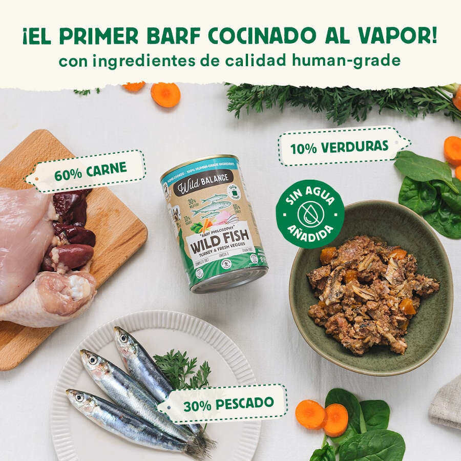 400 g Wild Balance BARF Pescado y Pavo lata para perros, , large indicador imagen numero 2