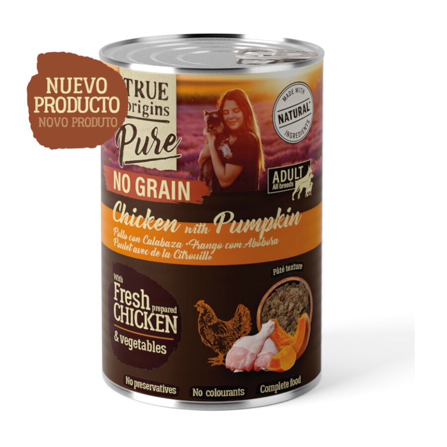 True Origins Pure Pollo lata para Perros