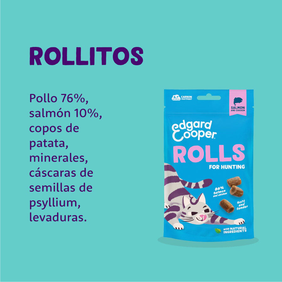 45 g Edgard & Cooper Rollitos Salm&oacute;n y Pollo para gatos, , large Imagen numero 4