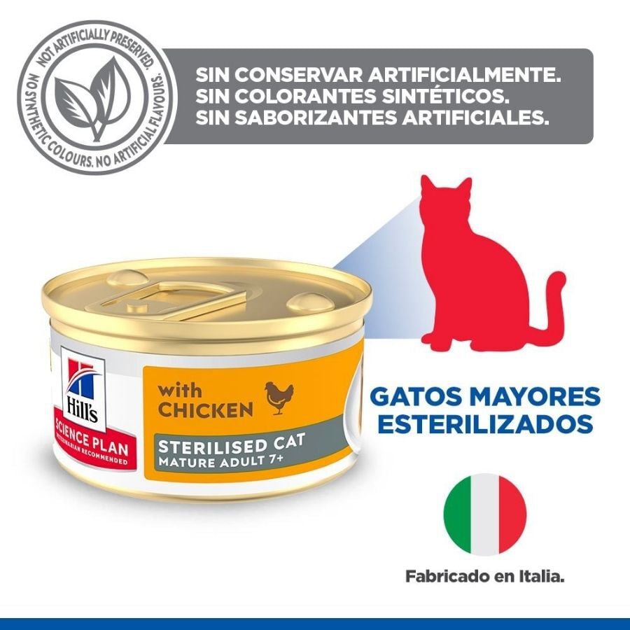 85 g Hill's Science Plan Mature Sterilised Mousse de Pollo para gatos, , large indicador imagen numero 3