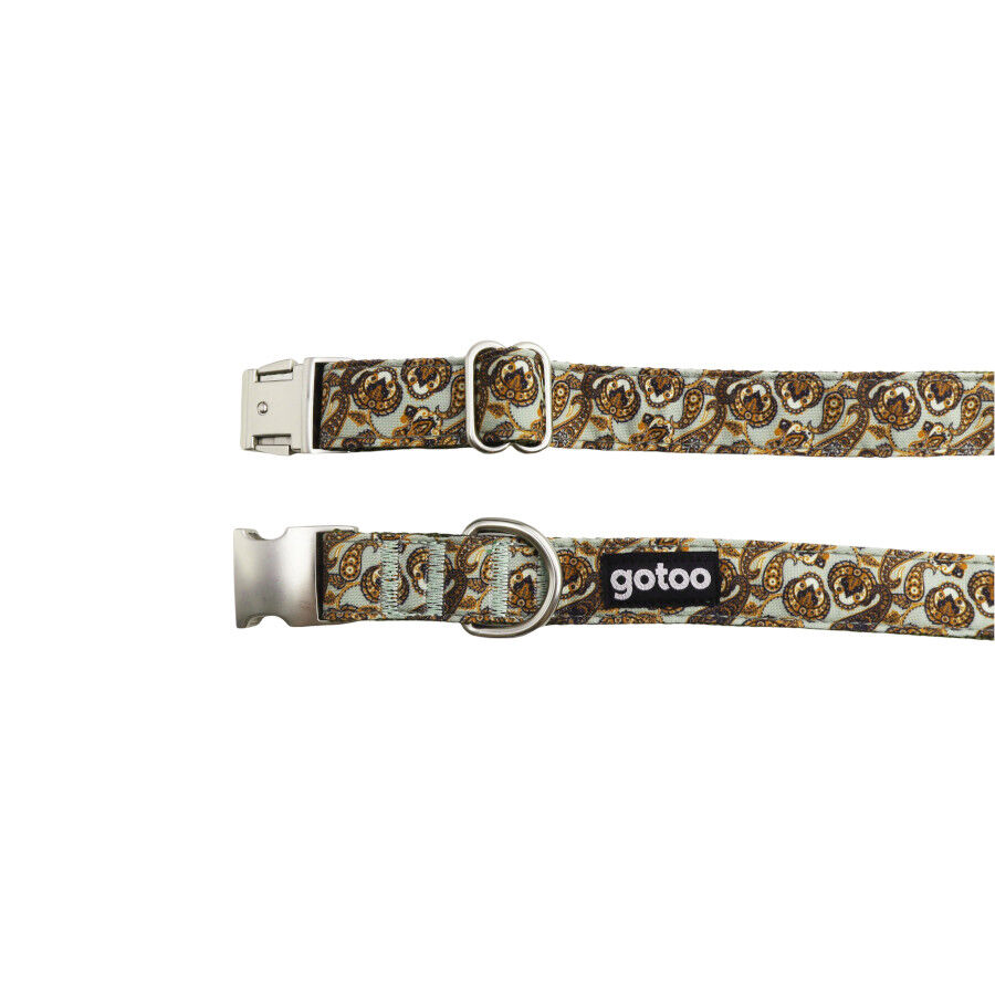 Gotoo Collar estampado cachemira caqui para perros, , large Imagen numero 3