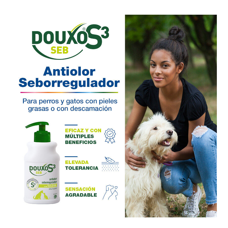 Douxo S3 Seb Champ&uacute; Piel Grasa para perros y gatos, , large indicador imagen numero 2