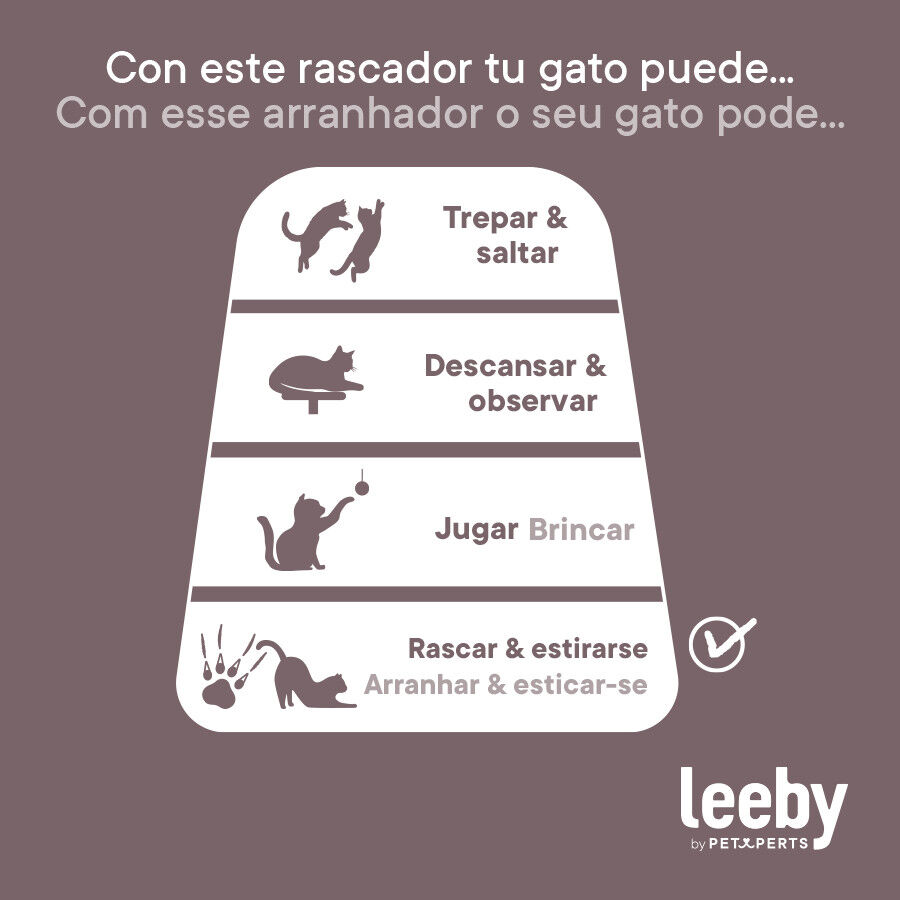 Leeby Remy Rocker rascador horizontal de cart&oacute;n con estampado a cuadros para gatos, , large indicador imagen numero 6