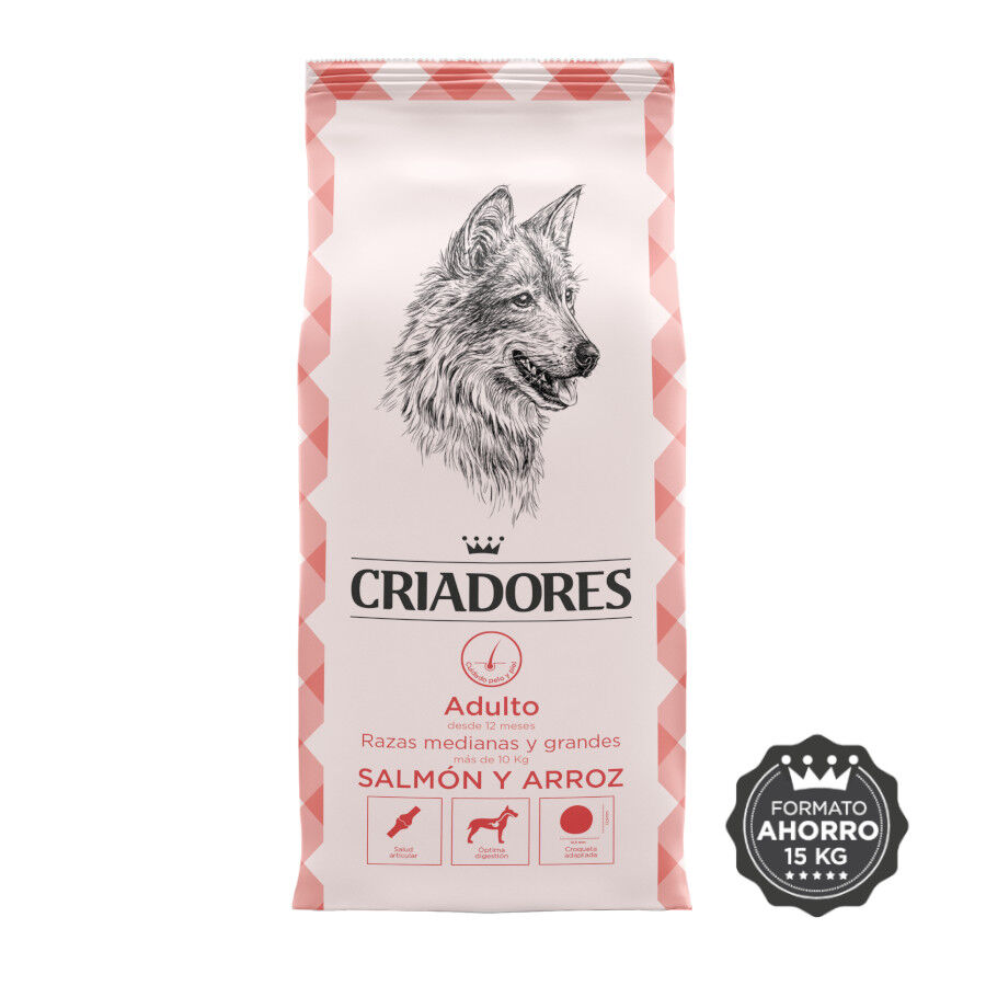Criadores Adulto Salm&oacute;n y Arroz pienso para perros de razas medianas y grandes