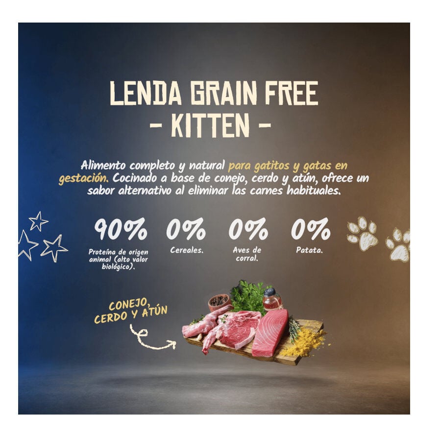 2 Kg Lenda Grain Free Conejo, Cerdo y At&uacute;n Kitten pienso para gatos, , large indicador imagen numero 4