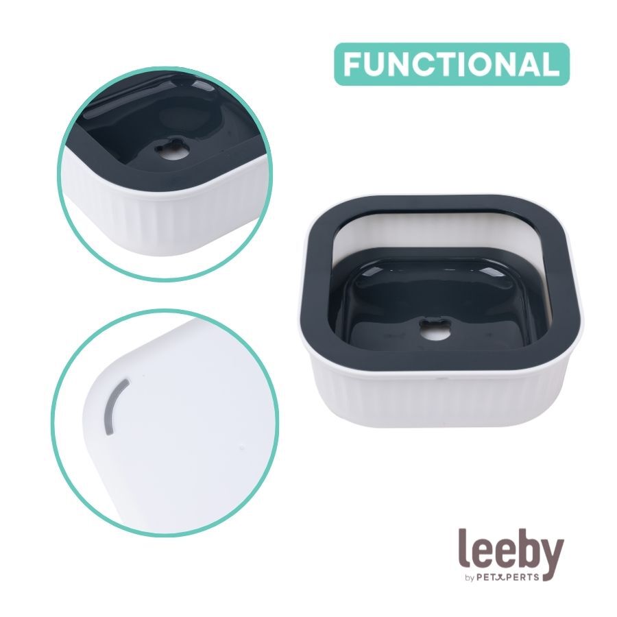 Leeby Dispensador Agua Anti Salpicaduras Blanco para perros, , large indicador imagen numero 3