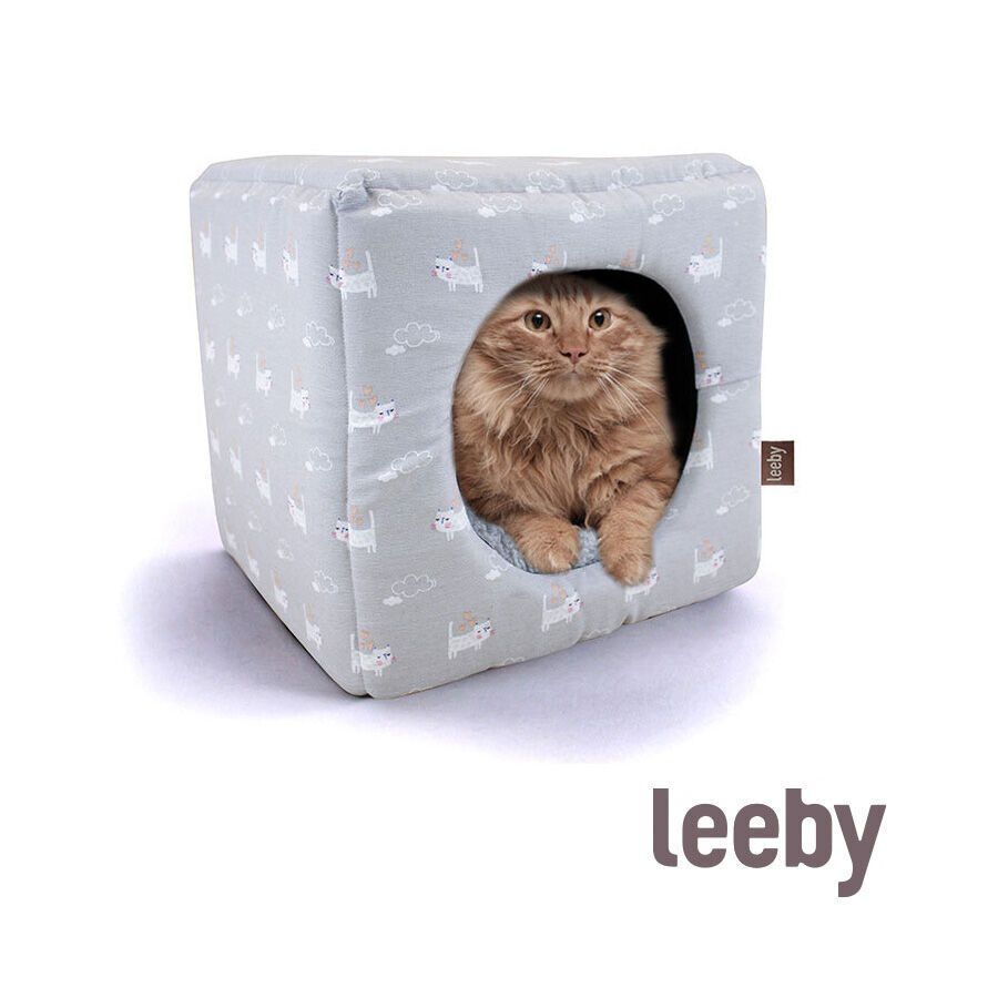 Leeby Cama Cueva Azul Claro para gatos, , large indicador imagen numero 2