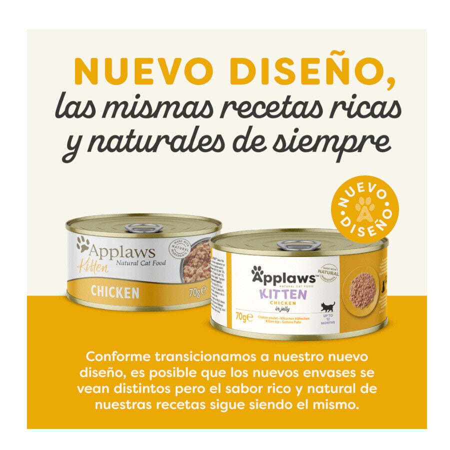 70 g Applaws Kitten Pollo en Gelatina lata para gatos, , large indicador imagen numero 2