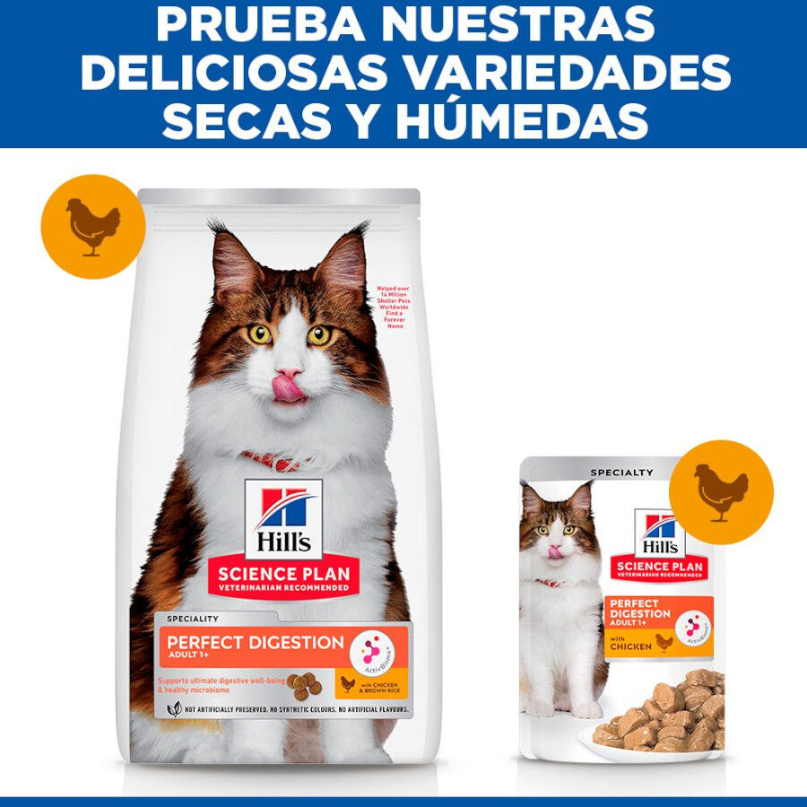 7 kg Hill's Science Plan Perfect Digestion Adult Pollo Pienso para gatos, , large indicador imagen numero 7