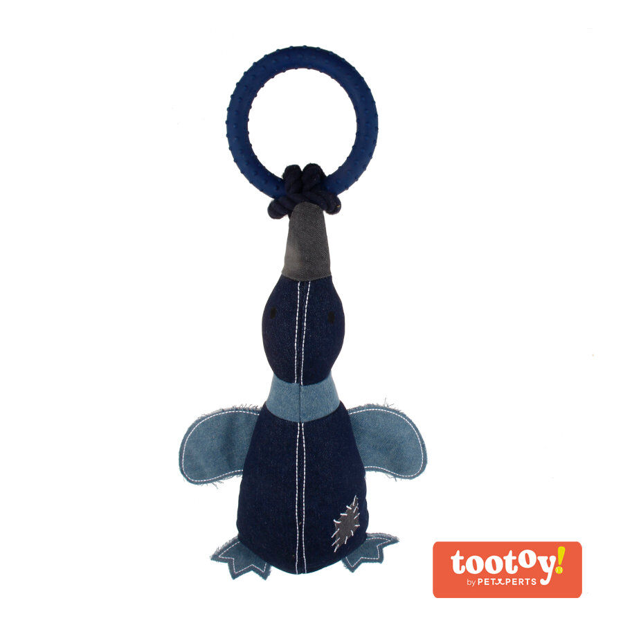 Tootoy! Comfort Denim Duck peluche con sonido y cuerda para perros, , large indicador imagen numero 1