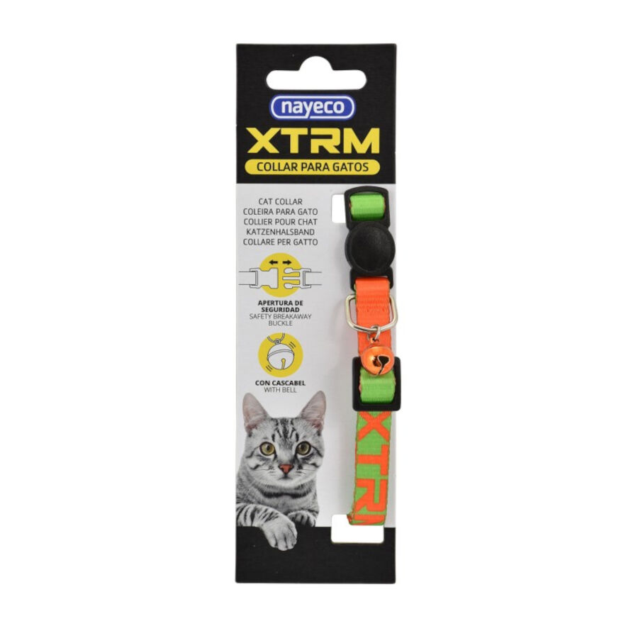 Nayeco X-Trm Neon Flash Verde y Naranja collar para gatos, , large indicador imagen numero 2