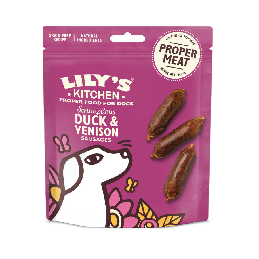 70 g Lily's Kitchen Salchichas Mini Pato y Venado para perros, , large Imagen numero 1