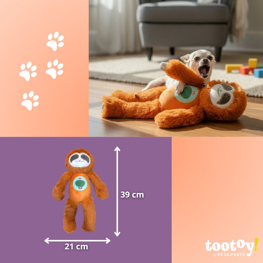 Tootoy! Perezoso Mordedor de Peluche con Sonido para perros, , large Imagen numero 4