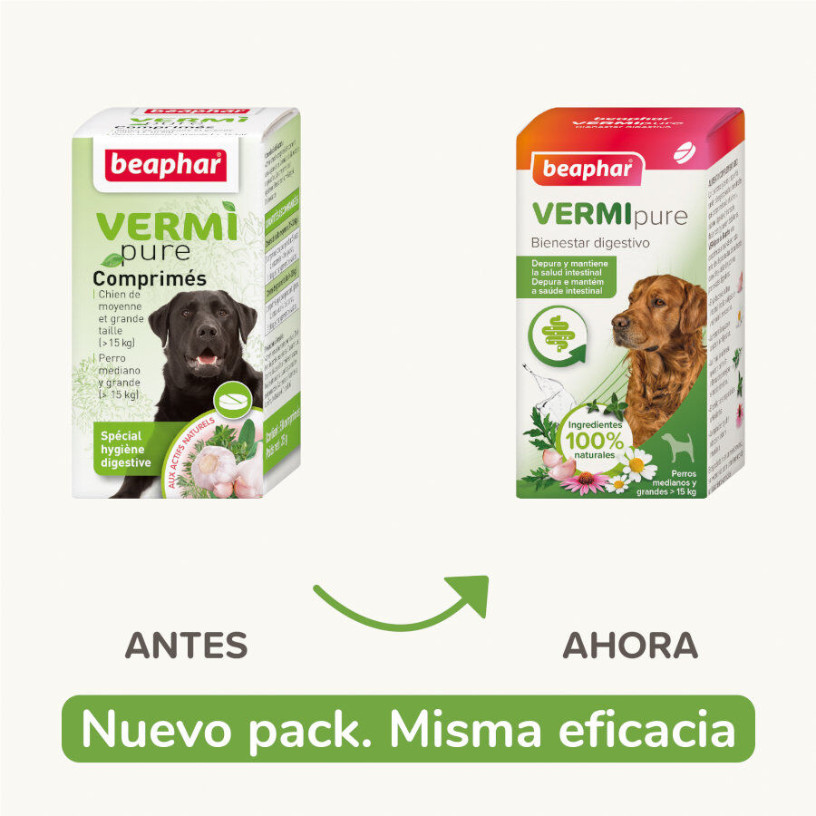 Beaphar Vermipure Repelente Interno Natural en comprimidos para perros medianos y grandes, , large Imagen numero 2