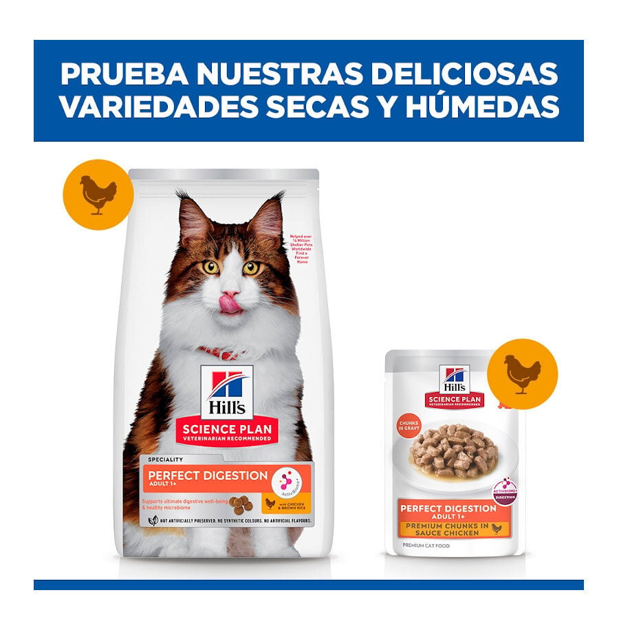 85 g Hill's Science Plan Adult Perfect Digestion Pollo comida h&uacute;meda para gatos, , large indicador imagen numero 9