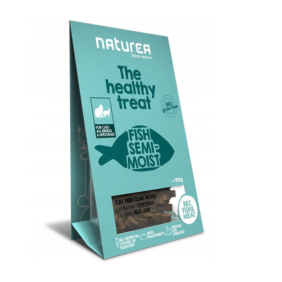 100 g Naturea Bocaditos Pescado para gatos, , large Imagen numero 1