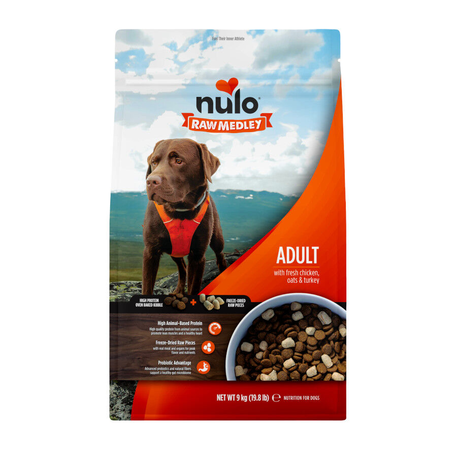 9 kg Nuko Raw Medley Pollo Avena y Pavo Pienso para perros, , large Imagen numero 1