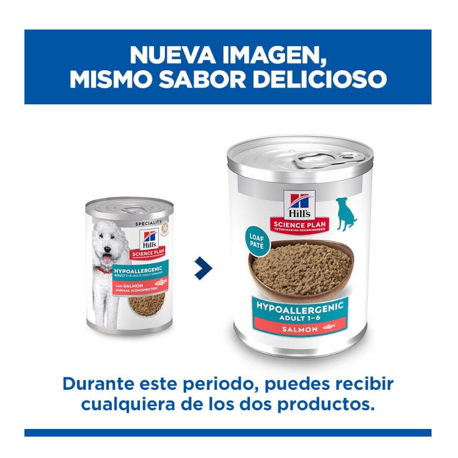 363 g Hill's Science Plan Hypoallergenic Alimento H&uacute;medo con Salm&oacute;n para Perros Adultos, , large Imagen numero 3